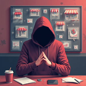 Hooded bad guy plotting to get your money